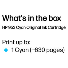HP 953 Originali žydro rašalo kasetė Žydra 9ml 630Seiten