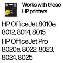 HP 912 geltona originalios rašalo kasetės gelis 2,9ml 315Seiten HP 912 geltona originalios rašalo kasetės gelis 2,9ml 315Seiten