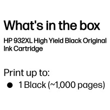 HP 932XL High Yield Black Original Ink Cartridge Schwarz 22,5ml 1000Seiten HP 932XL High Yield Black Original Ink Cartridge Schwarz 22,5ml 1000Seiten