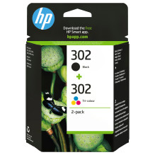 HP 302 2-pack Juodos /...