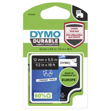 D1 Vinyl tape High Performance 12 mm x 5.5 m black on white D1 Vinyl tape High Performance 12 mm x 5.5 m black on white
