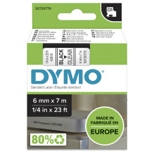 D1 Label tape 6 mm x 7 m black on transparent 43610 D1 Label tape 6 mm x 7 m black on transparent 43610
