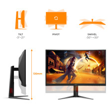 68,6 cm (27 colio) 1920 x 1080 pikselių AOC C27G4Z2 16:9 „Full HD“ spartus VA 1 ms 260 Hz HDR DisplayPort HDMI Pasukimo 