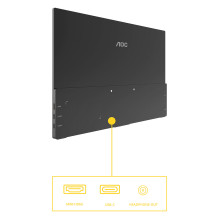 39,6 cm (15,6 colio) 1920 x 1080 pikselių AOC 16T20E2 16:9 „Full HD“ IPS 4 ms 60 HDMI garsiakalbis 39,6 cm (15,6 colio) 1920 x 1080 pikselių AOC 16T20E2 16:9 „Full HD“ IPS 4 ms 60 HDMI garsiakalbis