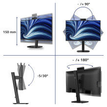 60,5 cm (23,8 colio) 1920 x 1080 pikselių Philips 24B2U3301H / 00 16:9 „Full HD“ IPS 4 ms 120 Hz „DisplayPort“ HDMI USB 