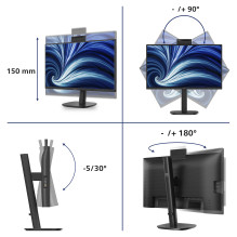 60,5 cm (23,8 colio) 1920 x 1080 pikselių Philips 24B2N3200JH / 00 16:9 „Full HD“ IPS 4 ms 120 Hz „DisplayPort“ HDMI USB