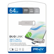 Stick USB-Stick 64GB PNY DUO LINK USB 3.2 OTG TYPE-A / C retail