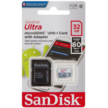Sandisk Micro SDHC 32GB, 10 klasės UHS-I, SDSQUNR-032G-GN3MA Sandisk Micro SDHC 32GB, 10 klasės UHS-I, SDSQUNR-032G-GN3MA