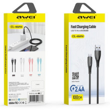 USB cable Awei CL-182M USB to MicroUSB 1.0m black USB cable Awei CL-182M USB to MicroUSB 1.0m black