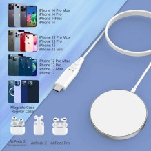 Įkroviklis belaidis Choetech T518-F MagSafe 15W baltas Įkroviklis belaidis Choetech T518-F MagSafe 15W baltas