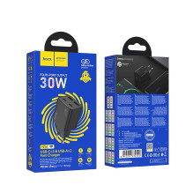 Įkroviklis Hoco N56 30W GaN 2xUSB-C / 2xUSB-A juodas Įkroviklis Hoco N56 30W GaN 2xUSB-C / 2xUSB-A juodas