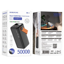 Išorinė baterija Power Bank Borofone BJ66A 22.5W+PD20W 50000mAh juoda Išorinė baterija Power Bank Borofone BJ66A 22.5W+PD20W 50000mAh juoda