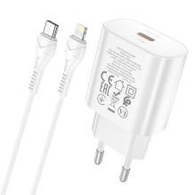Charger Hoco N22 25W USB-C + USB-C to Lightning cable 1.0m white Charger Hoco N22 25W USB-C + USB-C to Lightning cable 1.0m white