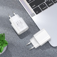 Įkroviklis Hoco N22 25W USB-C + USB-C to Lightning cable 1.0m baltas Įkroviklis Hoco N22 25W USB-C + USB-C to Lightning cable 1.0m baltas