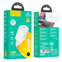 Charger Hoco N22 25W USB-C + USB-C to Lightning cable 1.0m white Charger Hoco N22 25W USB-C + USB-C to Lightning cable 1.0m white