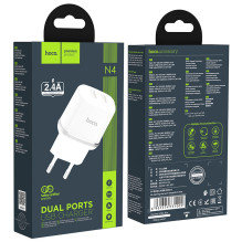 Įkroviklis Hoco N4 12W 2xUSB-A baltas Įkroviklis Hoco N4 12W 2xUSB-A baltas