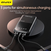 External battery Power Bank Awei P10K 22.5W 10000mAh black External battery Power Bank Awei P10K 22.5W 10000mAh black