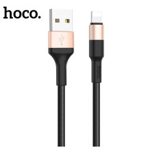 USB kabelis Hoco X26 Lightning 1.0m juodas-auksinis USB kabelis Hoco X26 Lightning 1.0m juodas-auksinis