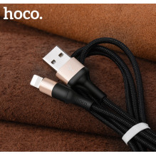 USB kabelis Hoco X26 Lightning 1.0m juodas-auksinis USB kabelis Hoco X26 Lightning 1.0m juodas-auksinis
