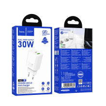 Įkroviklis Hoco N63 30W GaN USB-C / USB-A baltas