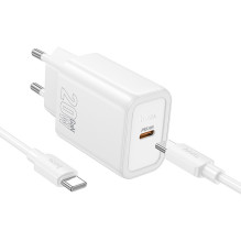 Charger Hoco N60 20W GaN USB-C + USB-C to USB-C cable 1.0m white