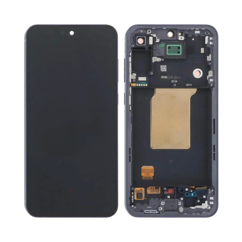 Ekranas Samsung A556 A55 5G su lietimui jautriu stikliuku ir rėmeliu Awesome Navy (assembled service pack)
