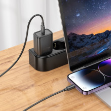 Įkroviklis Hoco N62 30W GaN USB-C + USB-C to Lightning cable 1.0m baltas