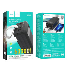 Išorinė baterija Power Bank Hoco J86B 22.5W PD+Quick Charge 3.0 60000mAh juoda Išorinė baterija Power Bank Hoco J86B 22.5W PD+Quick Charge 3.0 60000mAh juoda