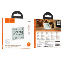 Elektroninis laikrodis su higrotermometru Hoco HX41 baltas Elektroninis laikrodis su higrotermometru Hoco HX41 baltas