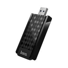 USB Wi-Fi adapteris Hoco HI34 Wi-Fi6 juodas USB Wi-Fi adapteris Hoco HI34 Wi-Fi6 juodas