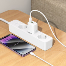 Charger Borofone BN27 20W USB-C / USB-A + USB-C to Lightning cable 1.0m white Charger Borofone BN27 20W USB-C / USB-A + USB-C to Lightning cable 1.0m white