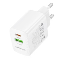Įkroviklis Borofone BN29 30W USB-C / USB-A baltas