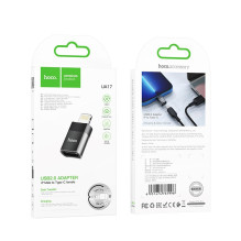 Adapteris Hoco UA17 Lightning to Type-C juodas Adapteris Hoco UA17 Lightning to Type-C juodas