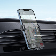 Car phone holder Borofone BH74, mounted on the ventilation grille, black