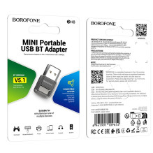 Bluetooth adapter Borofone DH8 Bluetooth 5.1 black Bluetooth adapter Borofone DH8 Bluetooth 5.1 black