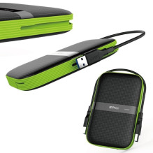 External hard drive HDD Silicon Power Armor A60 1TB Black-green (SP010TBPHDA60S3K)