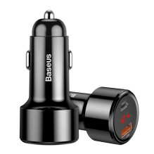 Automobilinis Įkroviklis - Baseus Magic USB + USB-C QC 4.0 PD 45W Juodas Automobilinis Įkroviklis - Baseus Magic USB + USB-C QC 4.0 PD 45W Juodas