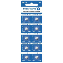 Mini šarminės baterijos „everActive G3 LR736 LR41“, 10 vnt.