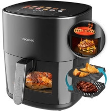 Cecotec Heißluftfritteuse CecofryGrill Duoheat 6500 (juoda, 2 200 vatų, 6,5 litro Korb, su Sichtfenster, sumaišoma su He Cecotec Heißluftfritteuse CecofryGrill Duoheat 6500 (juoda, 2 200 vatų, 6,5 litro Korb, su Sichtfenster, sumaišoma su He
