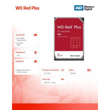 WD Red™ Plus 3,5" HDD 6 TB NAS 5400 ot. / min 256 MB SATA III 6 Gb / s