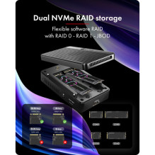 Dokavimo stotis Icy Box RAID & Dockingstation IcyBox Heart Raid 2818 2x M.2 NVMe SSD Dokavimo stotis Icy Box RAID & Dockingstation IcyBox Heart Raid 2818 2x M.2 NVMe SSD