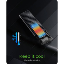 Geh. IcyBox skirtas NVMe M.2 ir SATA M.2 SSD Geh. IcyBox skirtas NVMe M.2 ir SATA M.2 SSD
