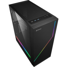 Sharkoon RGB FLOW (juodas, Seitenteil arba grūdintas stiklas) Sharkoon RGB FLOW (juodas, Seitenteil arba grūdintas stiklas)