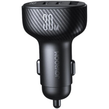 Joyroom Car Charger with Digital Display, C+C+U, 30W, Black (JR-CCD04)