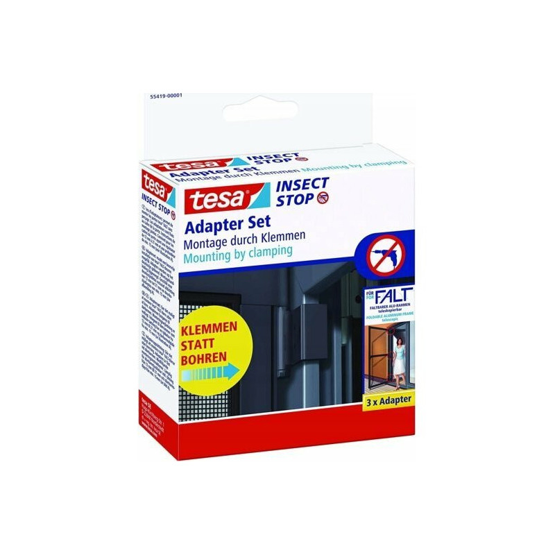 tesa Fly screen adapter for folding door 55415 anthracite