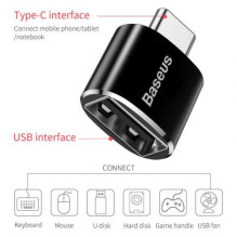 Baseus USB adapteris Female į Type-C Male Black (CATOTG-01) Baseus USB adapteris Female į Type-C Male Black (CATOTG-01)
