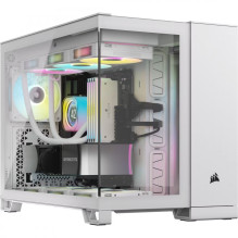 CORSAIR Geh mATX 2500X LINK Tempered Glass Balta