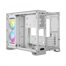 CORSAIR Geh mATX 2500X LINK Tempered Glass Balta