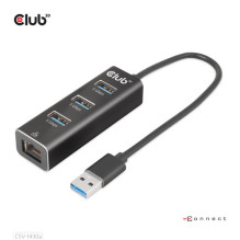 Club3D Adapter USB 3.2 Typ A 3x USB 3.2 Typ A / LAN retail