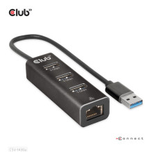 Club3D Adapter USB 3.2 Typ A 3x USB 3.2 Typ A / LAN retail